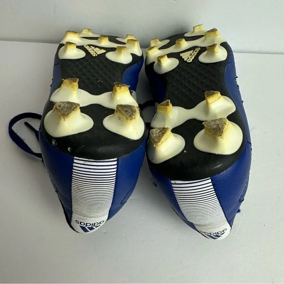 ❌SOLD❌Adidas Soccer Cleats Youth Boys Size 4 Blue White Outdoor Sports - Picture 7 of 11
